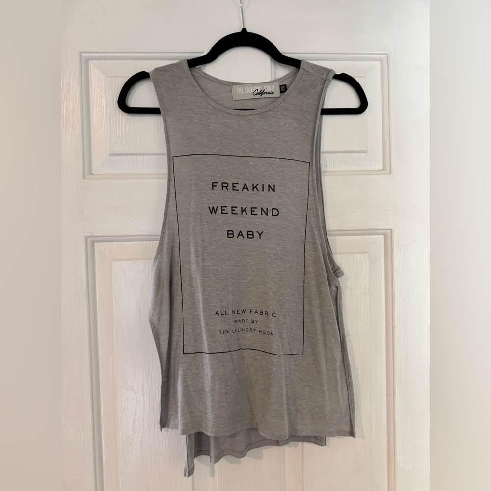 The Laundry Room Gray Sleeveless Top